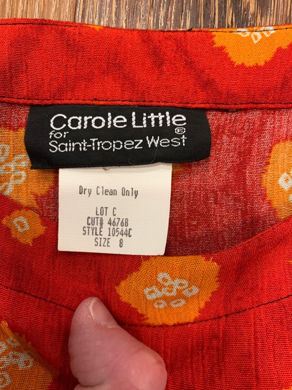 VTG Carole Little Saint-Tropez West Long Sleeve Top Womens 8 Tie Front Colorful - Picture 5 of 10